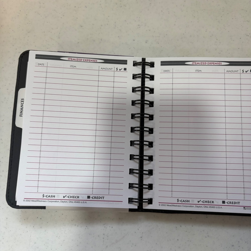 NEW Mead Cambridge Fat Little Day Planner Undated Organizer Black Vintage 2001 - Picture 15 of 15